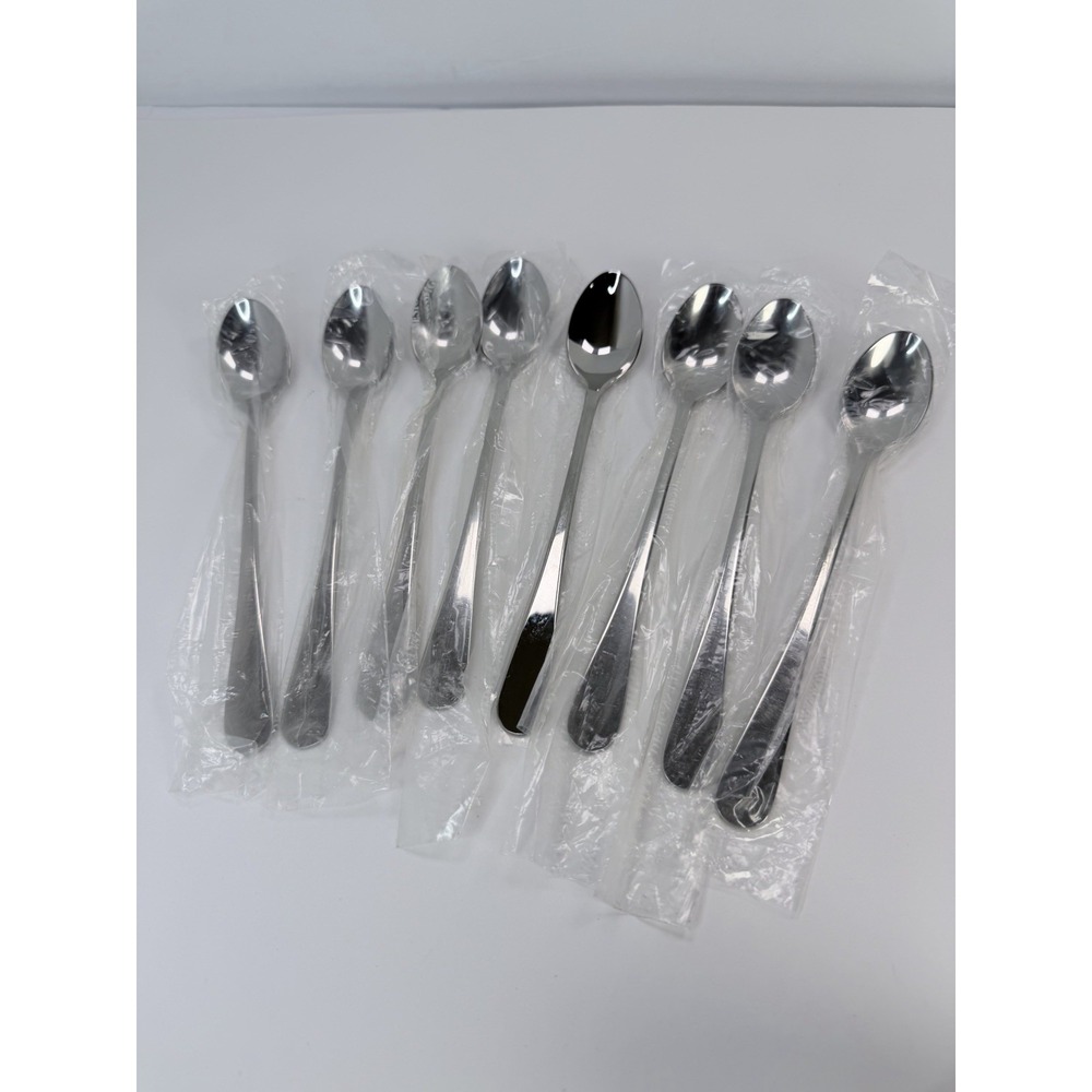 Dansk SILHOUETTE 8 Iced Tea Spoons Glossy 18/8 Stainless Steel Flatware